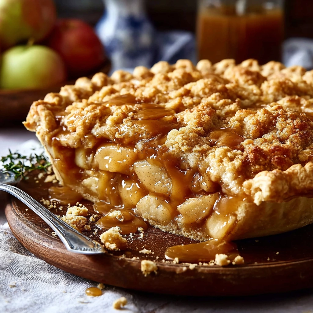 Rustic Caramel Apple Pie: A Sweet Autumn Slice