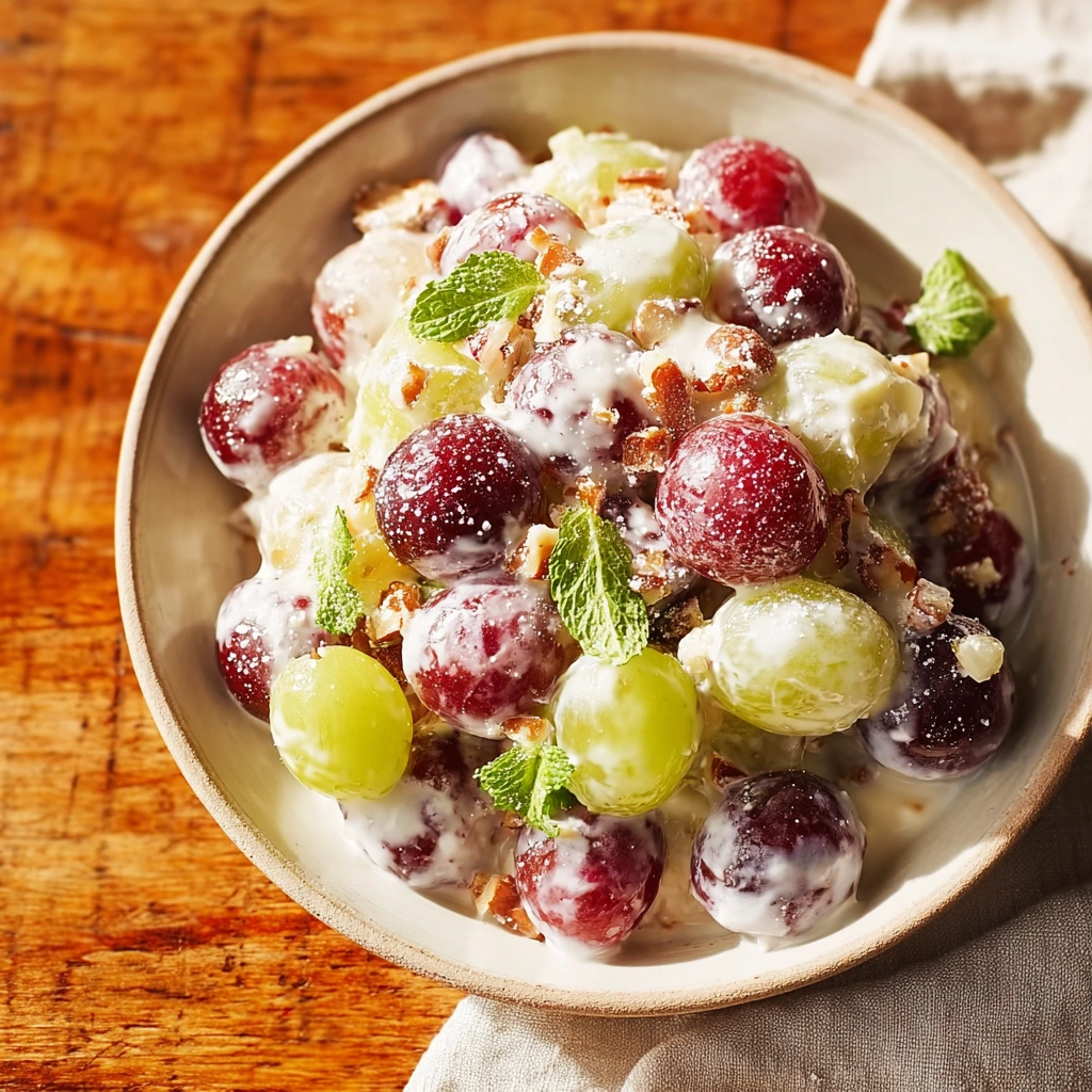 Creamy Vanilla Grape Apple Salad: A Sweet Crunch Delight