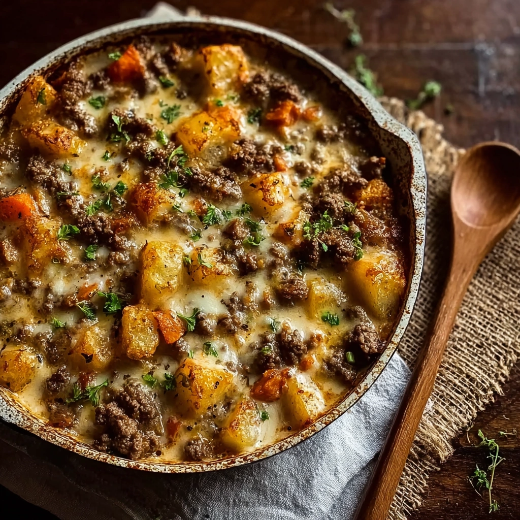 Hearty Hobo Casserole: Ground Beef & Potato Bake