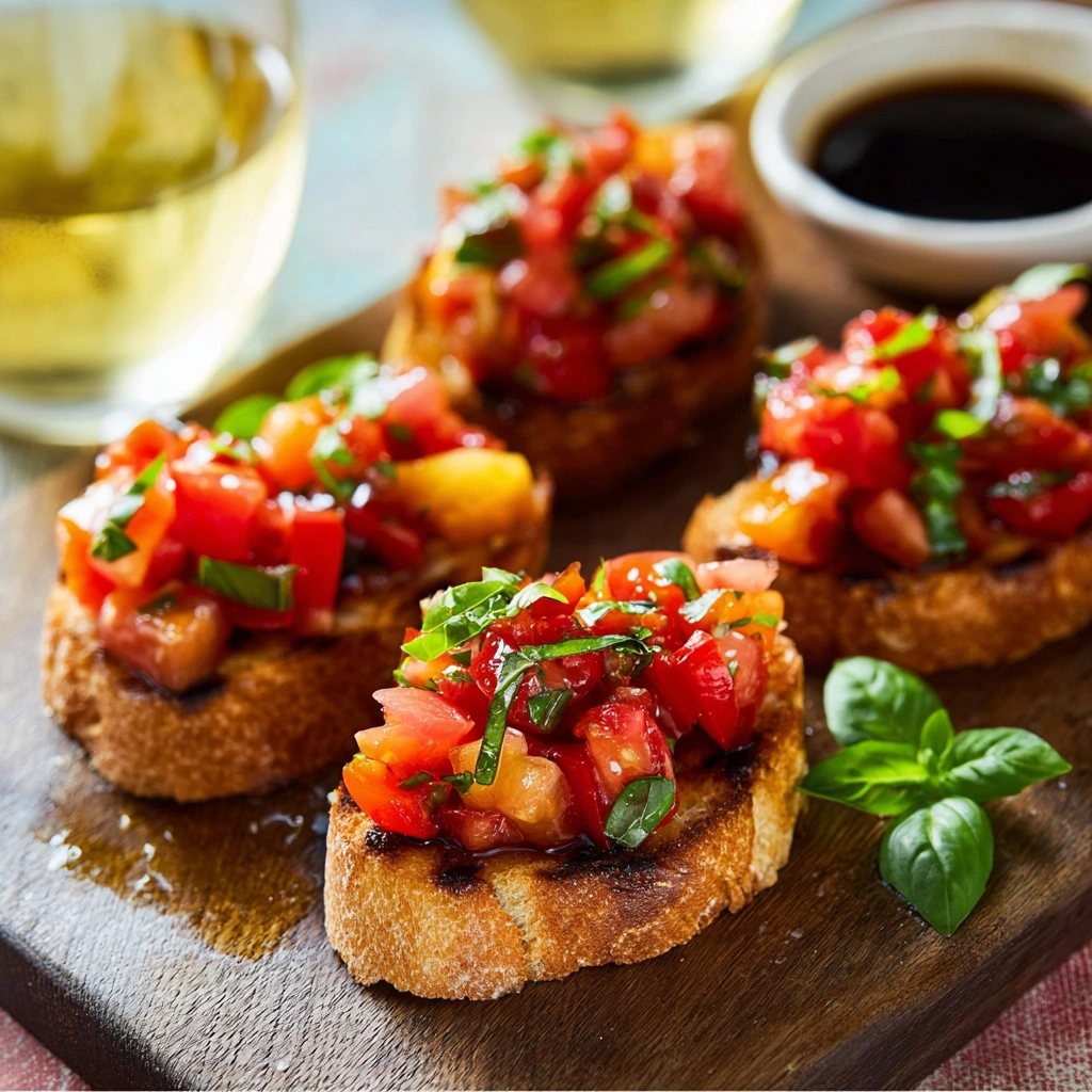 Rustic Italian Bruschetta: Fresh Tomato & Basil Bites