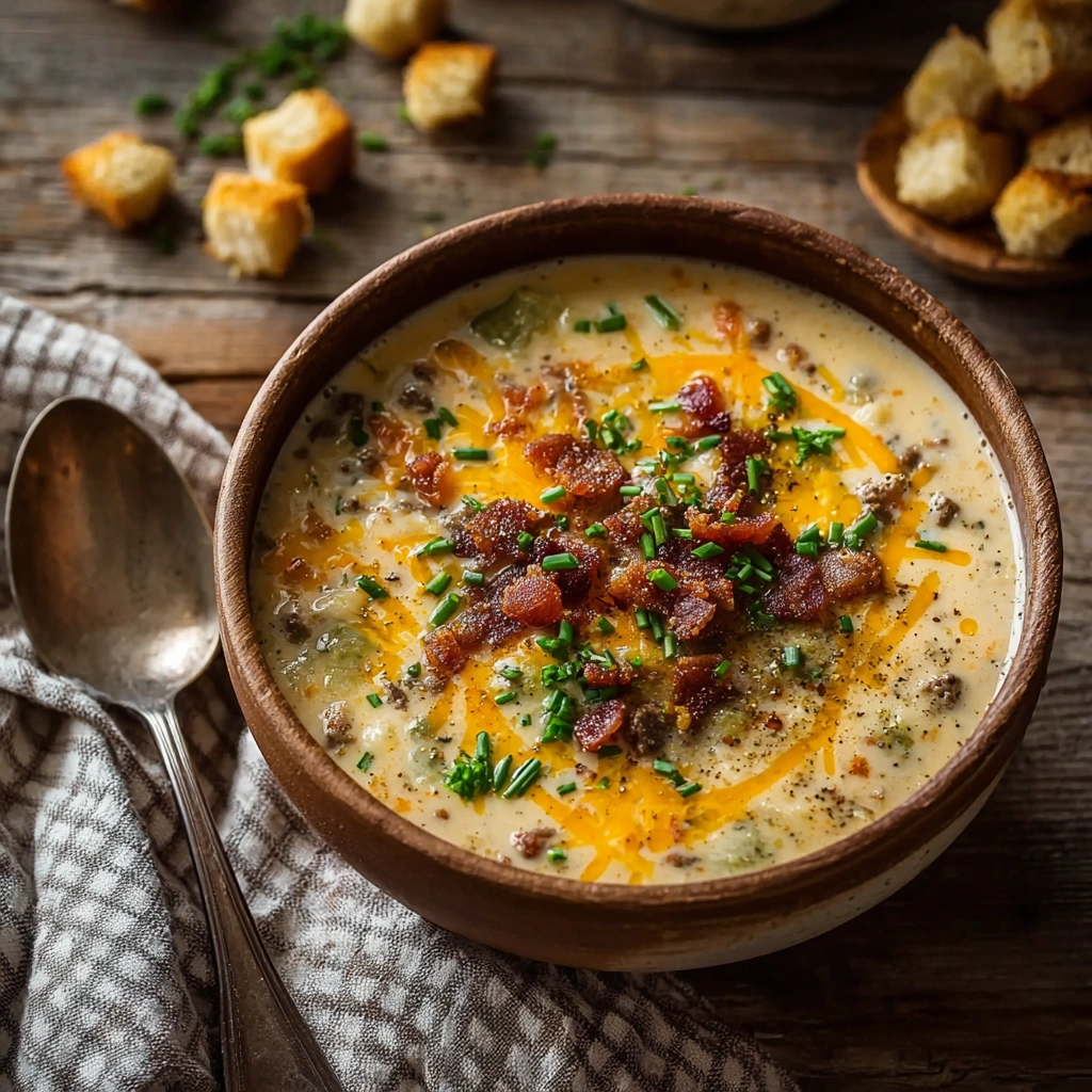 Hearty Loaded Cheeseburger Soup: A Dinner Favorite