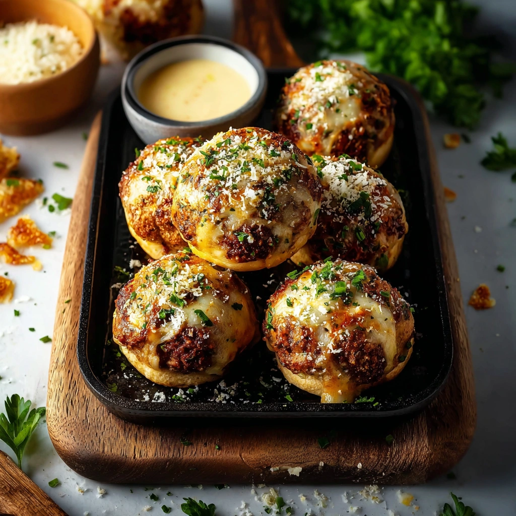Garlic Parmesan Cheeseburger Bombs: Cheesy, Savory Bites