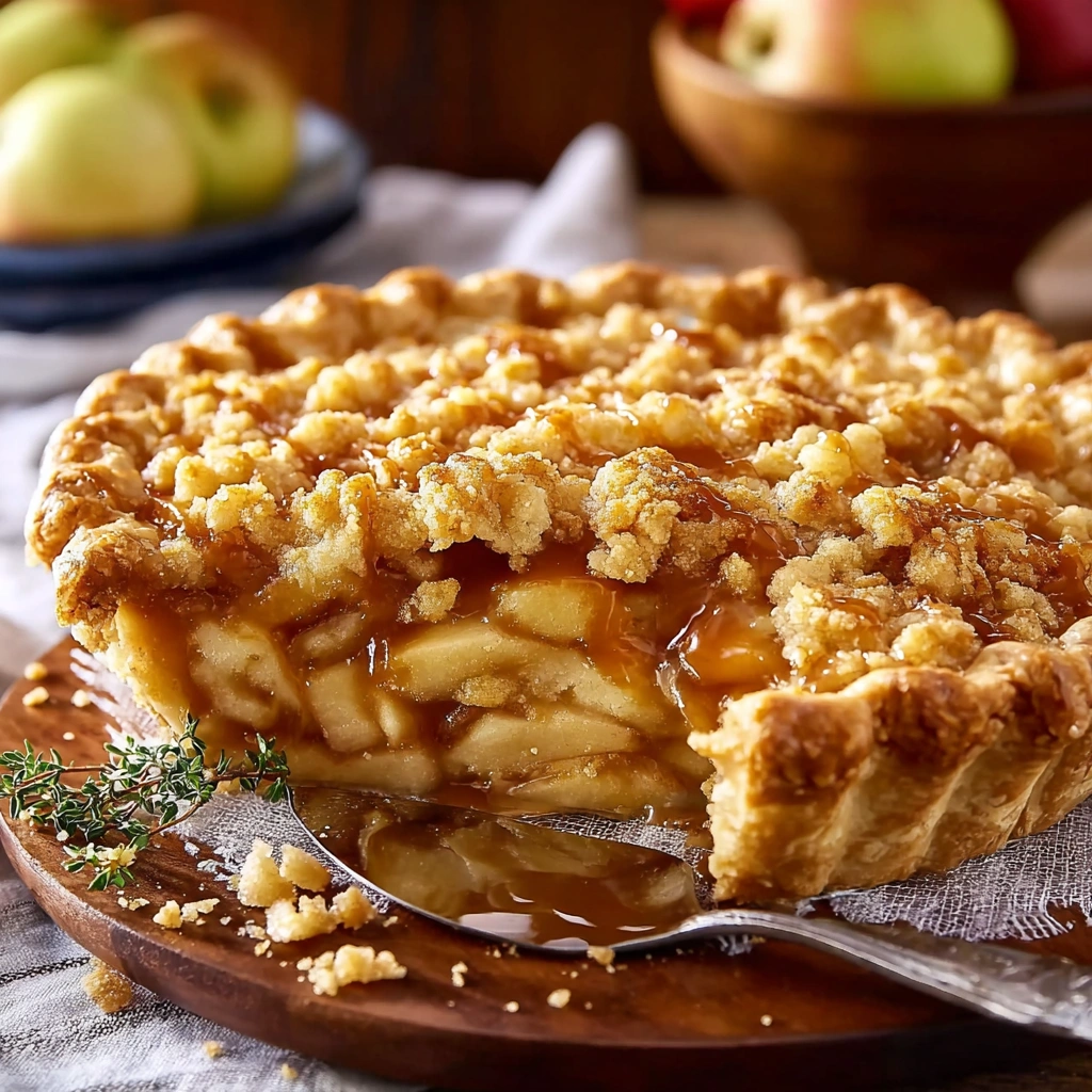 Rustic Caramel Apple Pie: A Sweet Autumn Slice