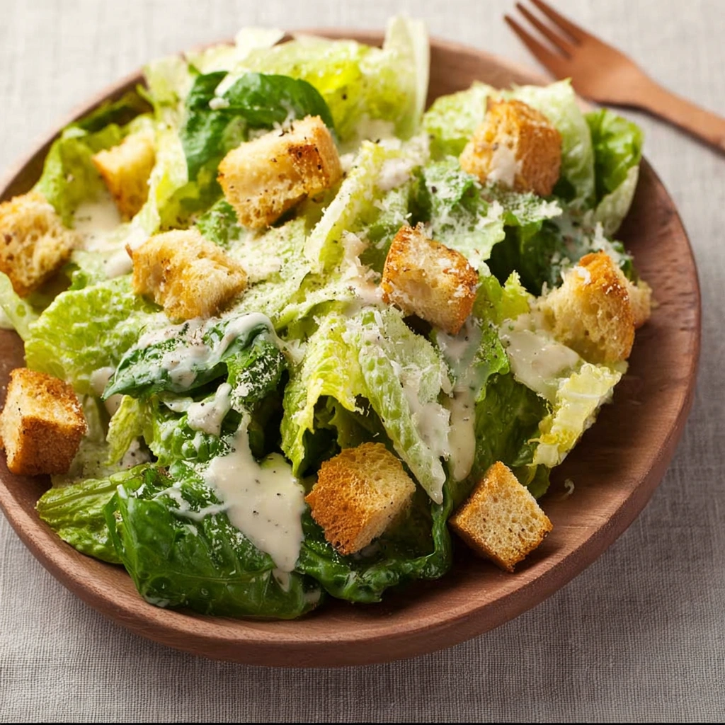 Crisp Classic Caesar Salad with Tangy Dressing