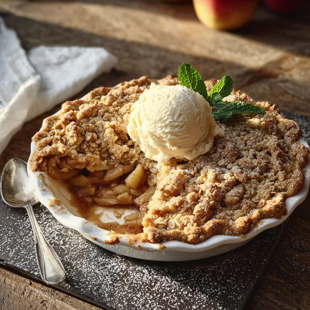 Homestyle Apple Crisp Pie: Golden Crumb Topping Recipe