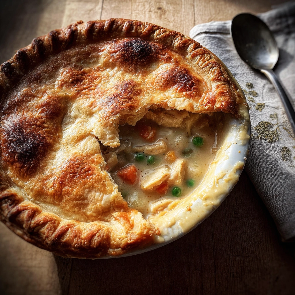 Classic Chicken Pot Pie: Flaky Crust, Hearty Fill