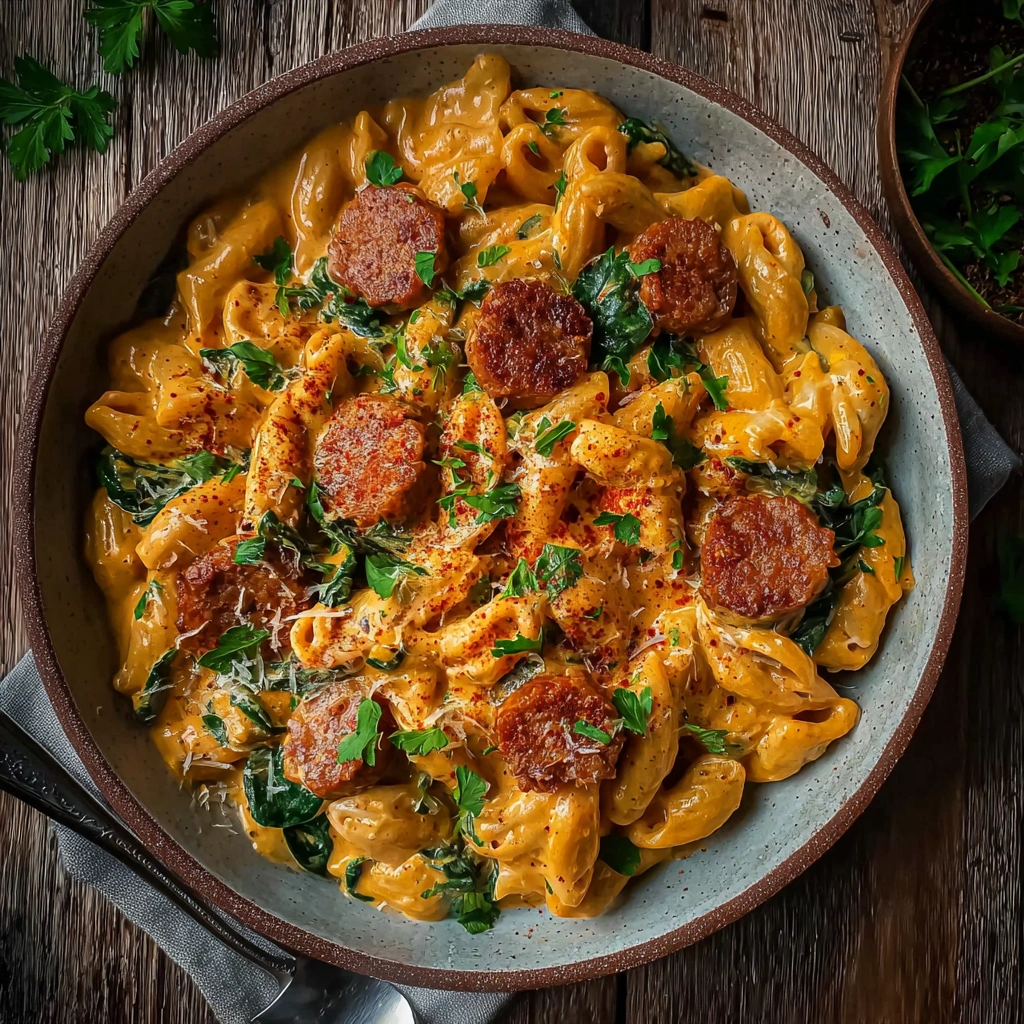 Flavorful Cajun Beef Sausage Pasta: A Zesty Skillet Meal