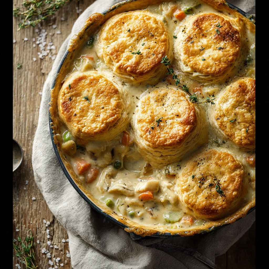 Hearty Chicken Pot Pie with Biscuits Recipe