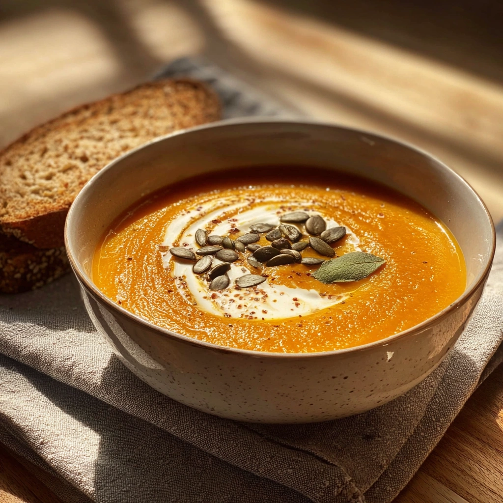Velvety Butternut Squash Soup with Crispy Sage