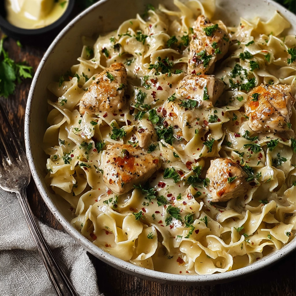 Creamy Garlic Butter Chicken Noodles: A Comfort Bowl