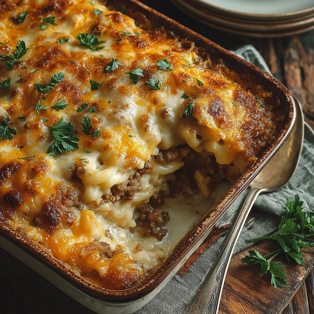 Hearty Cheesy Hamburger Casserole: Easy Dinner