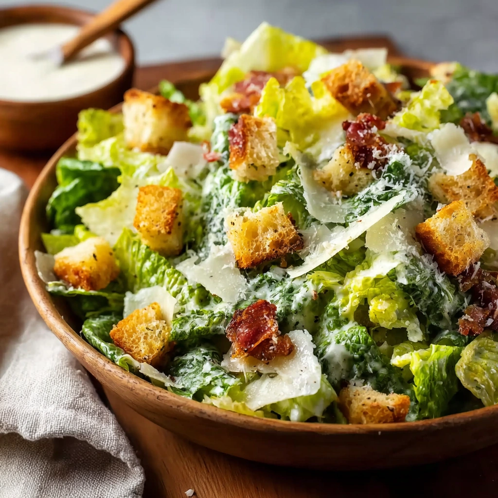 Fresh Homemade Caesar Salad Dressing & Crispy Romaine