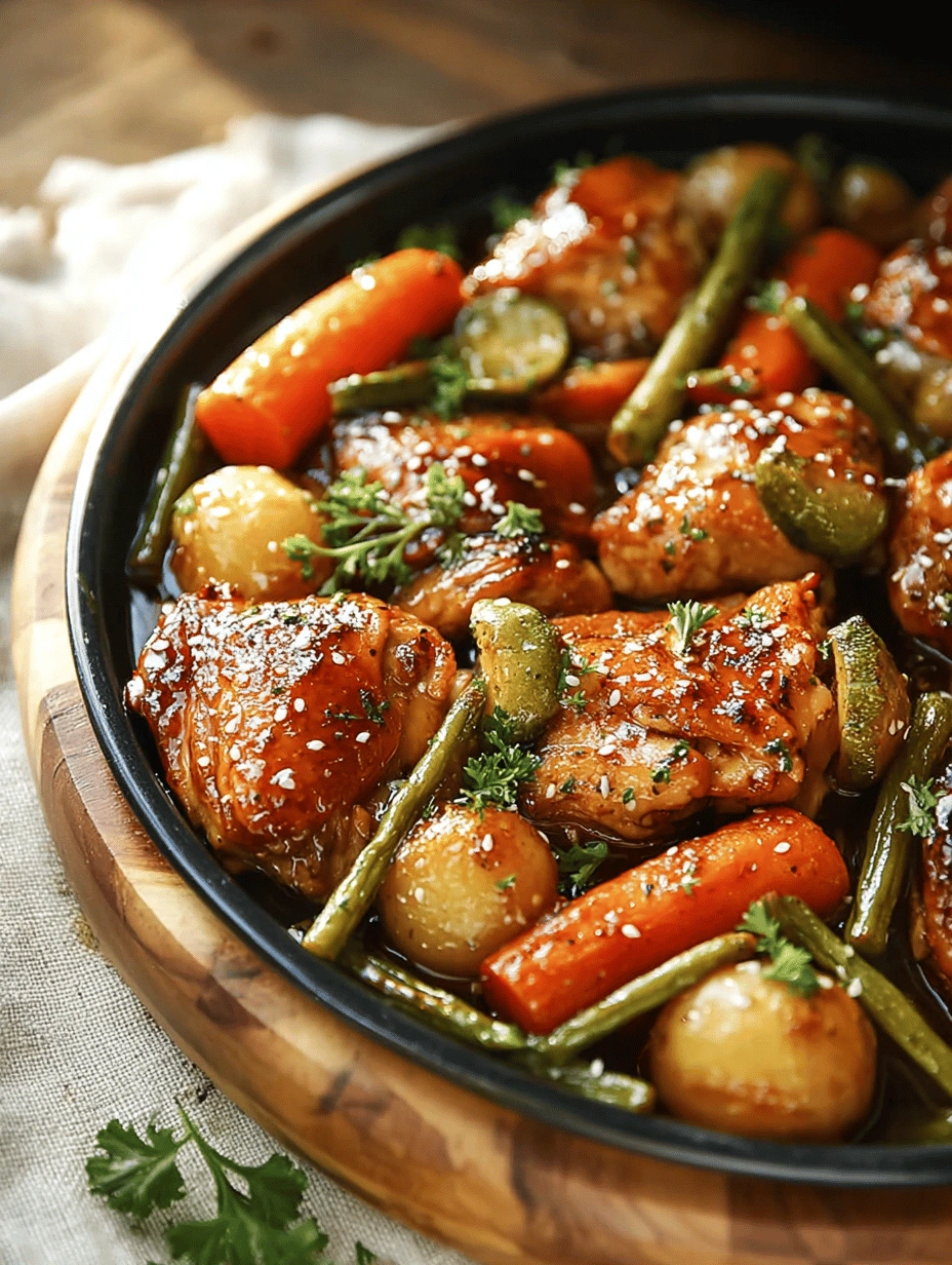 Hearty Honey Garlic Chicken and Veggies Sheet Pan