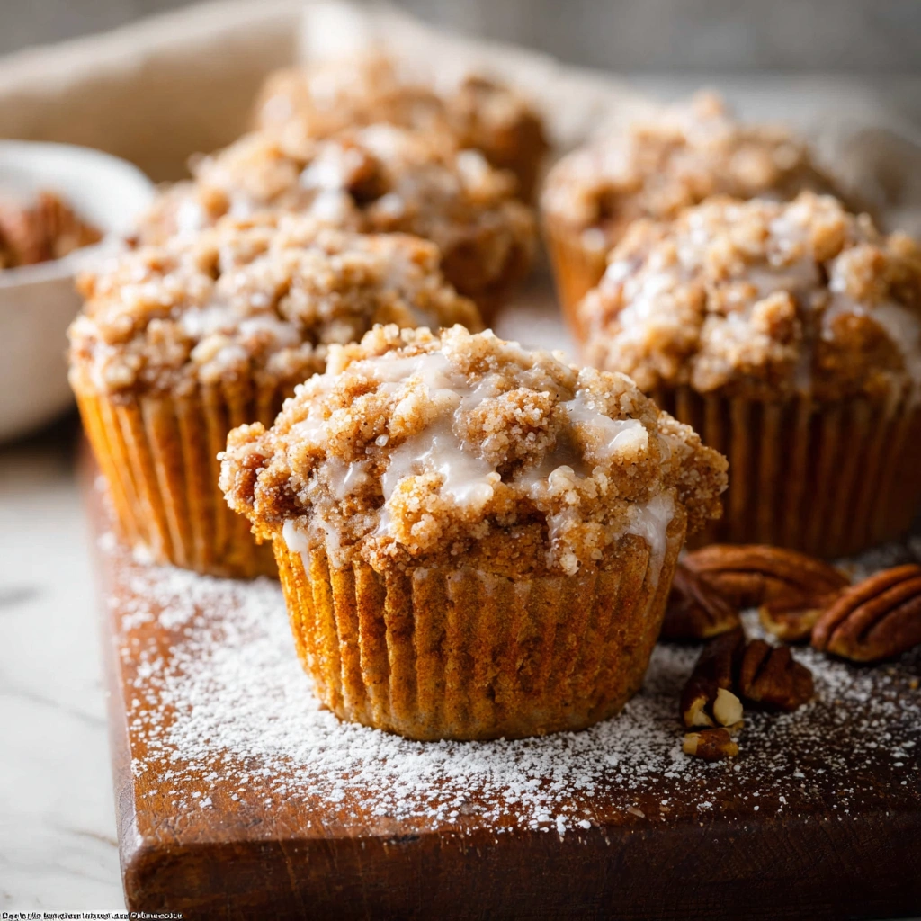 Rustic Pumpkin Crumb Cake Muffins