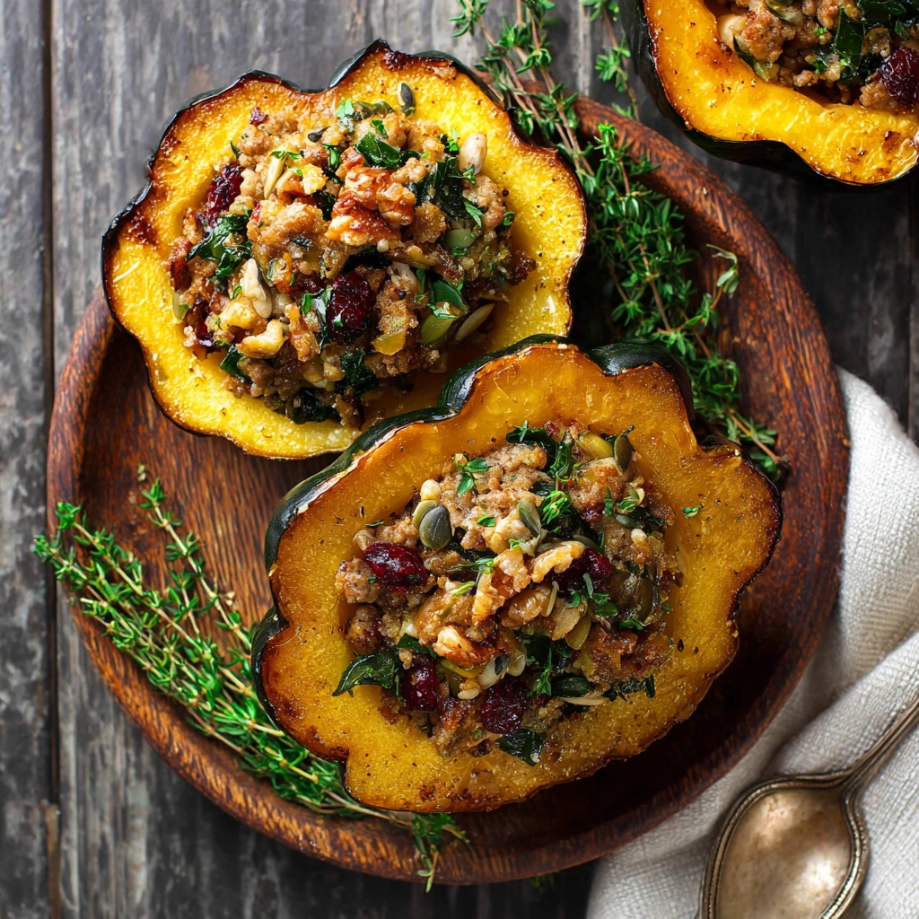 Hearty Sausage Stuffed Acorn Squash Recipe for Fall Nights