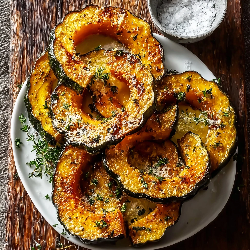 Crispy Parmesan Herb Roasted Acorn Squash Recipe