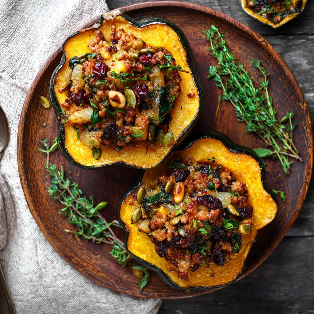 Hearty Sausage Stuffed Acorn Squash Recipe for Fall Nights