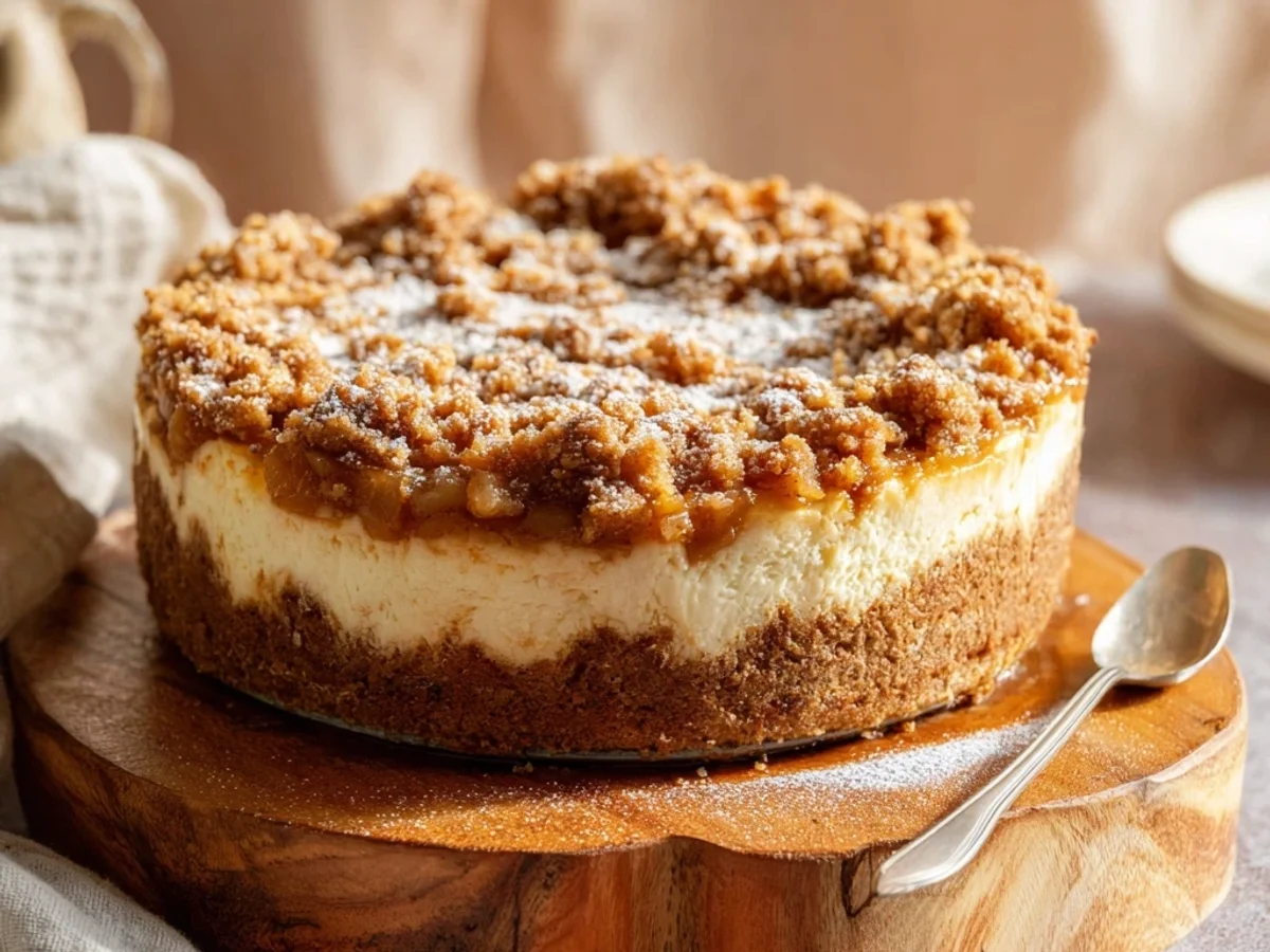 Apple Crumble Cheesecake: Creamy Autumn Bliss - Image 1