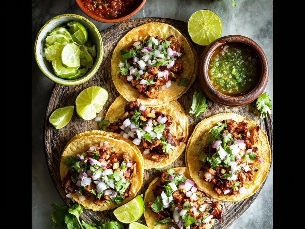 Authentic Mexican Street Tacos: Carnitas & Fresh Toppings - Image 2