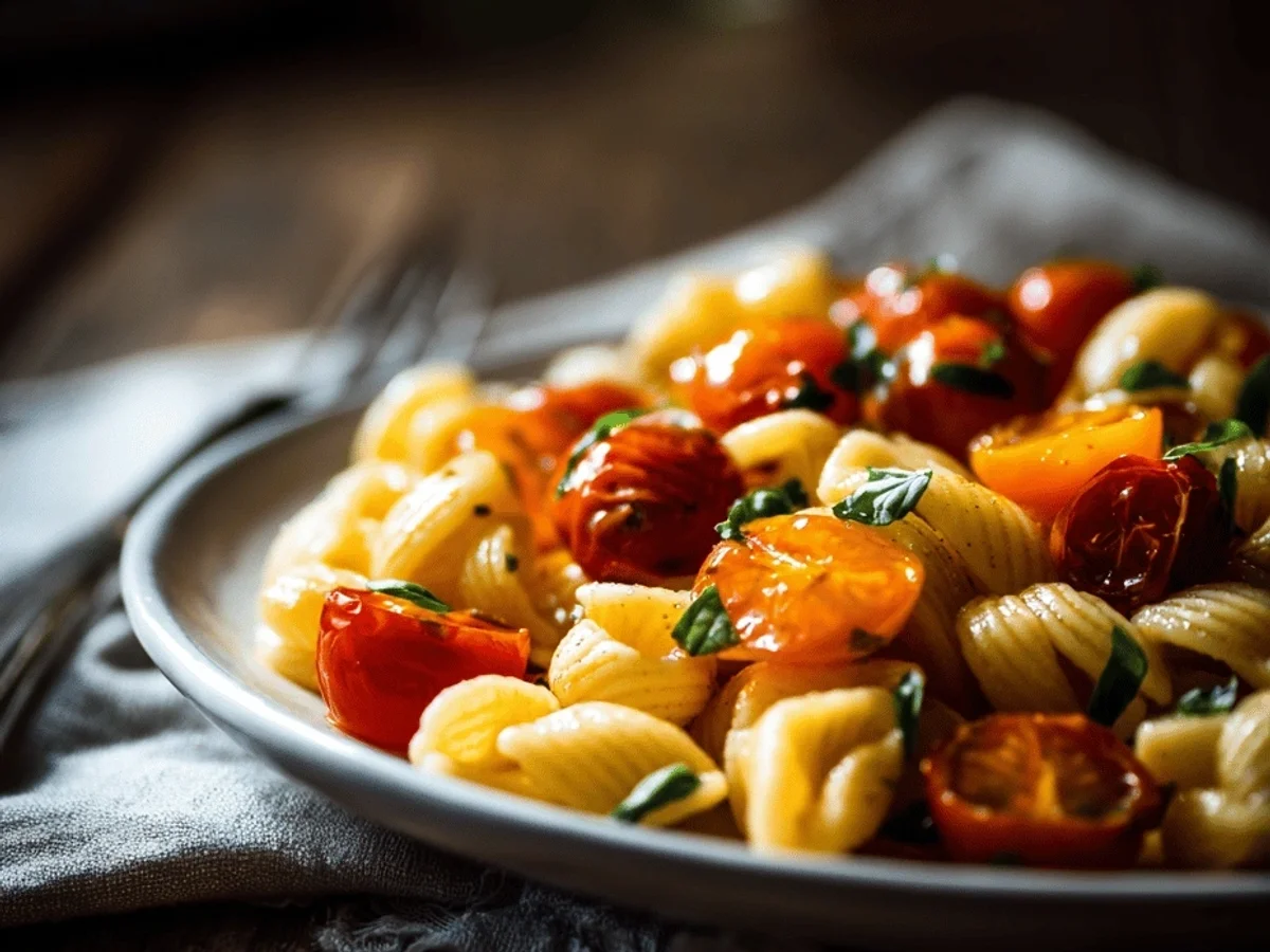 Bright Burst Cherry Tomato Pasta: A Quick Weeknight Meal - Image 1