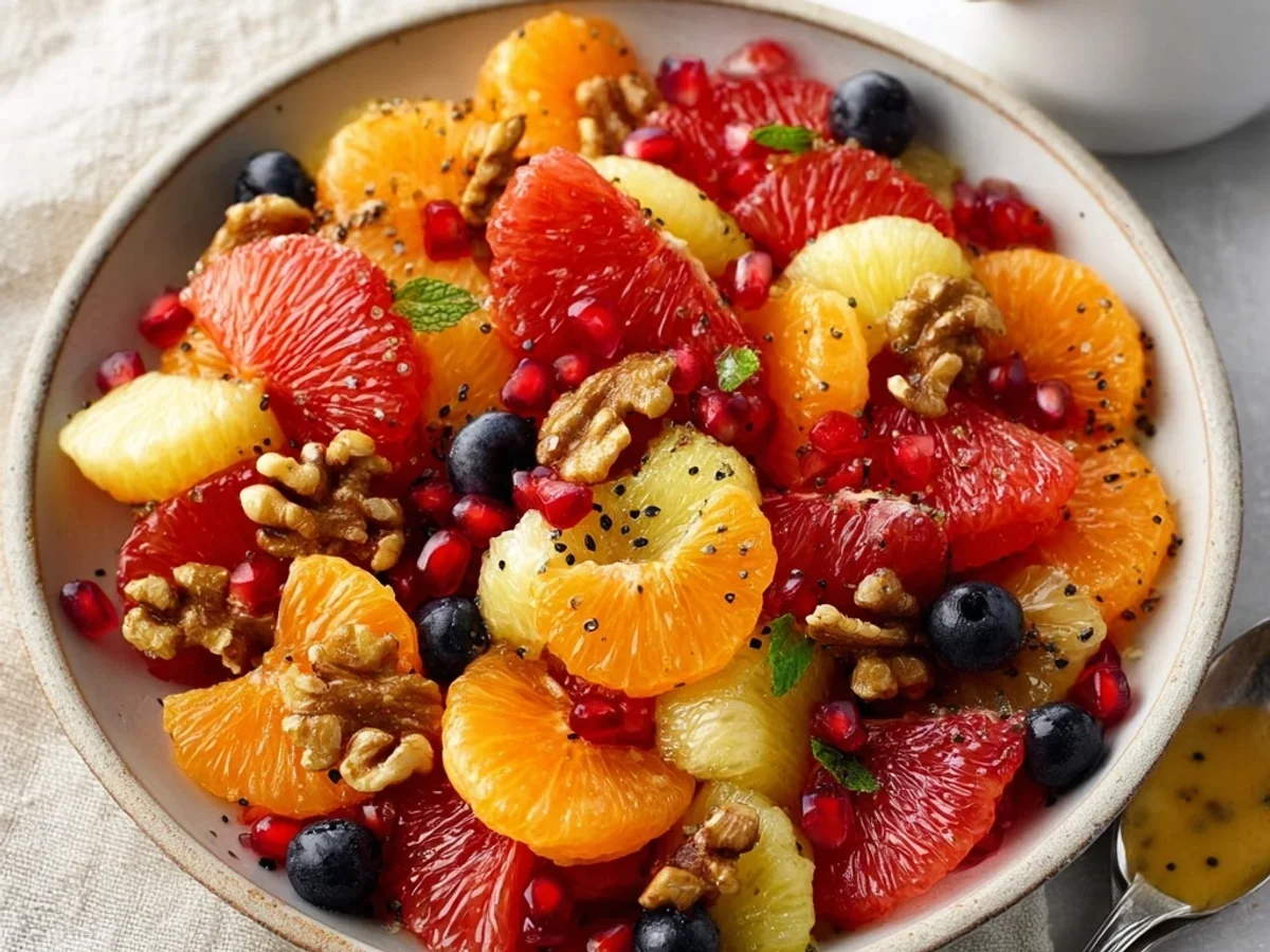 Bright Winter Fruit Salad with Tangy Orange Poppy Seed - Image 1