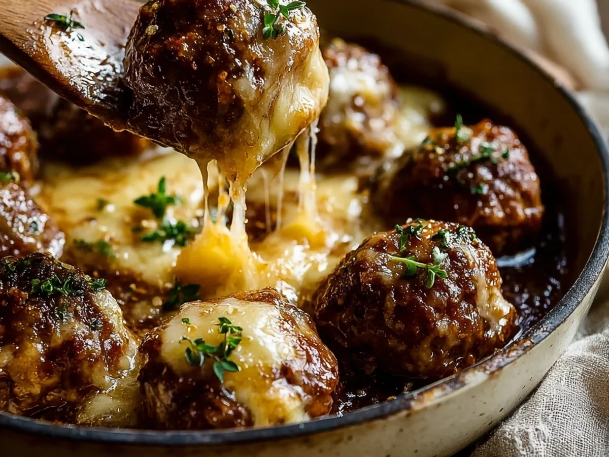 Cheesy French Onion Meatballs: A Hearty Dinner - Image 2