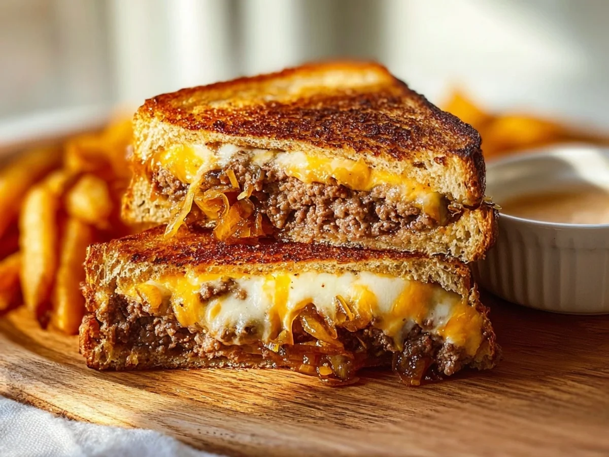 Classic Patty Melt: Griddled Comfort, Crispy & Savory - Image 1