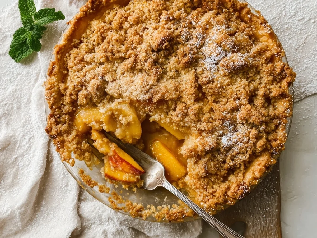 Classic Peach Crumble Pie: A Homestyle Summer Treat - Image 2