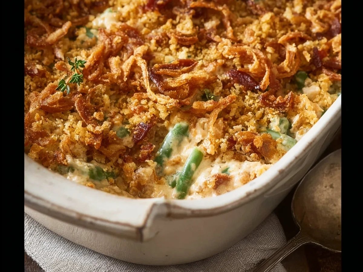 Cream Cheese Turkey Ham Green Bean Casserole: A Hearty Bake - Image 1