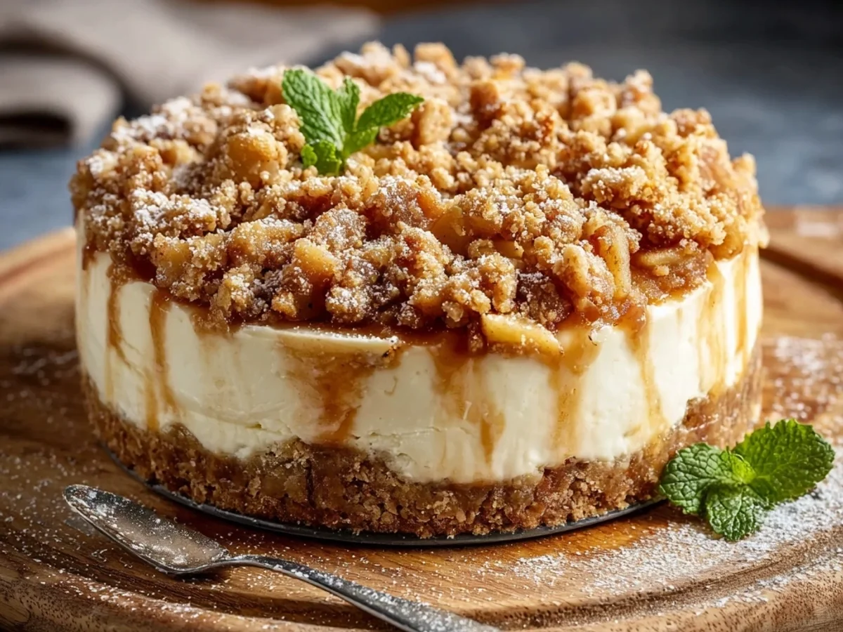 Creamy Apple Crumble Cheesecake: My Fall Favorite - Image 1
