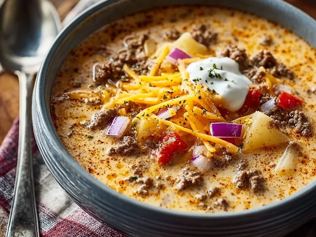 Creamy Cheeseburger Soup: A Hearty Dinner Embrace - Image 2