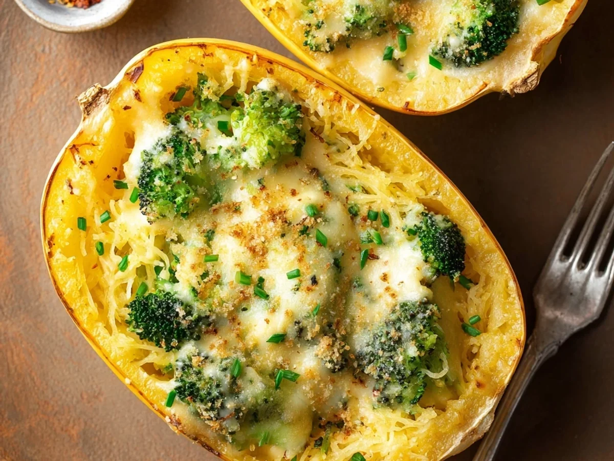 Creamy Cheesy Broccoli Spaghetti Squash Bake - Image 1