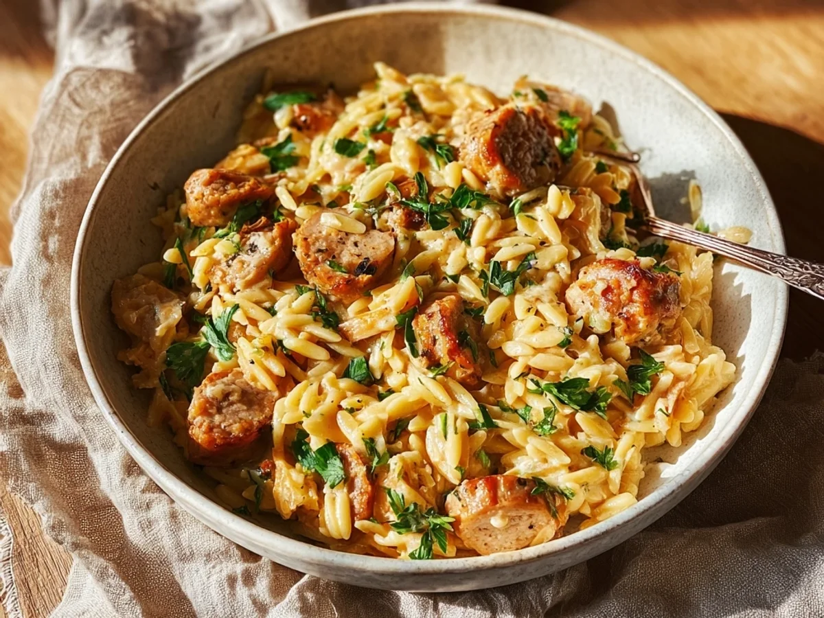 Creamy Chicken Sausage Orzo: My Easy Weeknight One-Pan Meal - Image 2