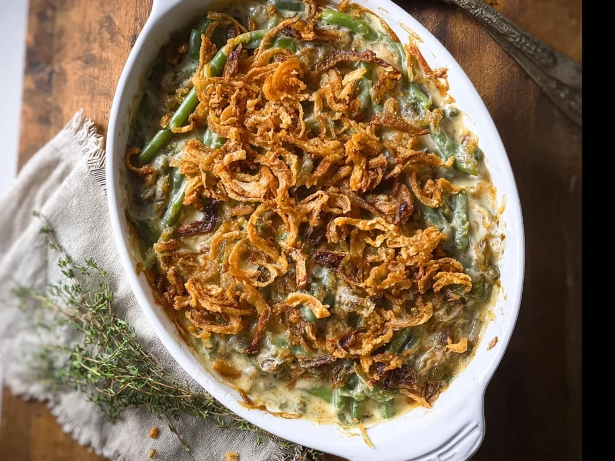 Creamy Homestyle Easy Green Bean Casserole - Image 1