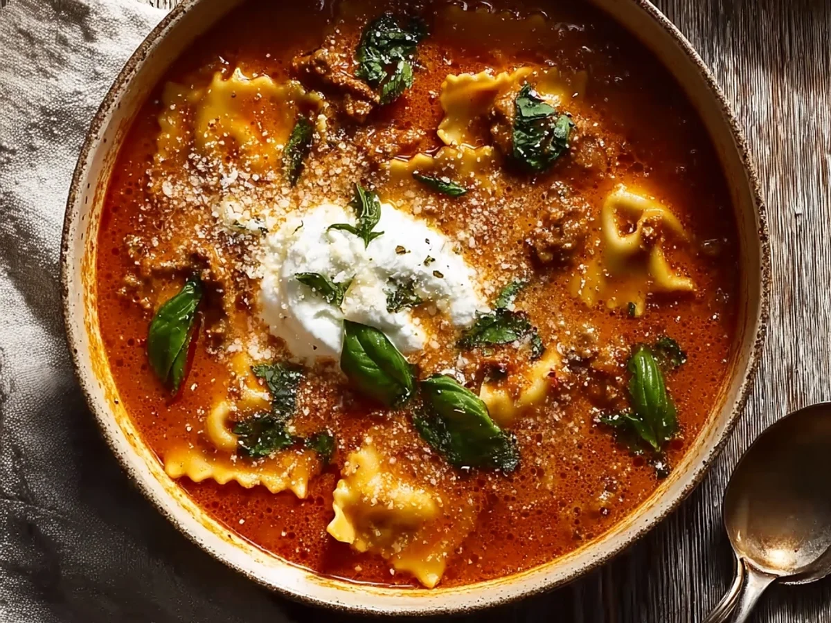 Creamy One Pot Lasagna Soup: Quick & Hearty Dinner - Image 2