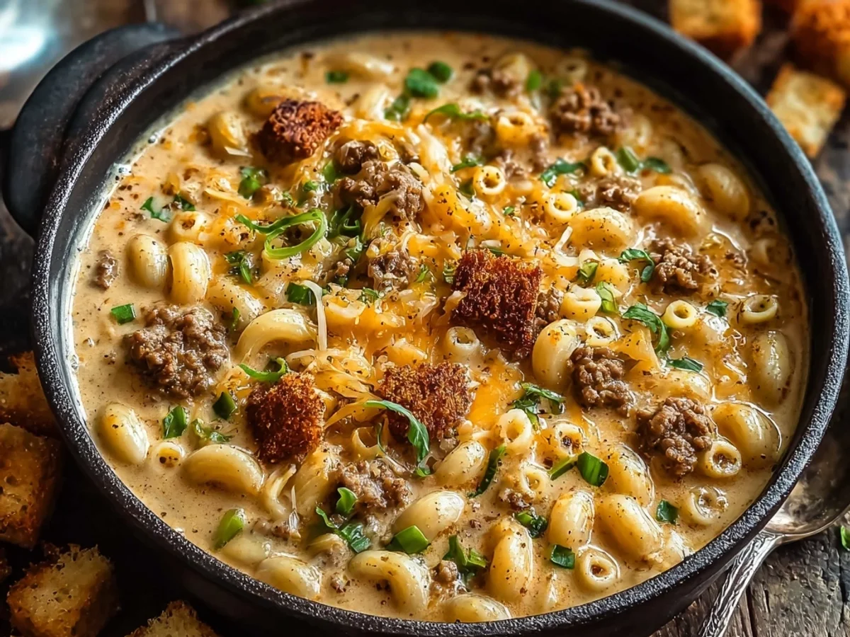 Creamy One Pot Macaroni Cheeseburger Soup Recipe - Image 2
