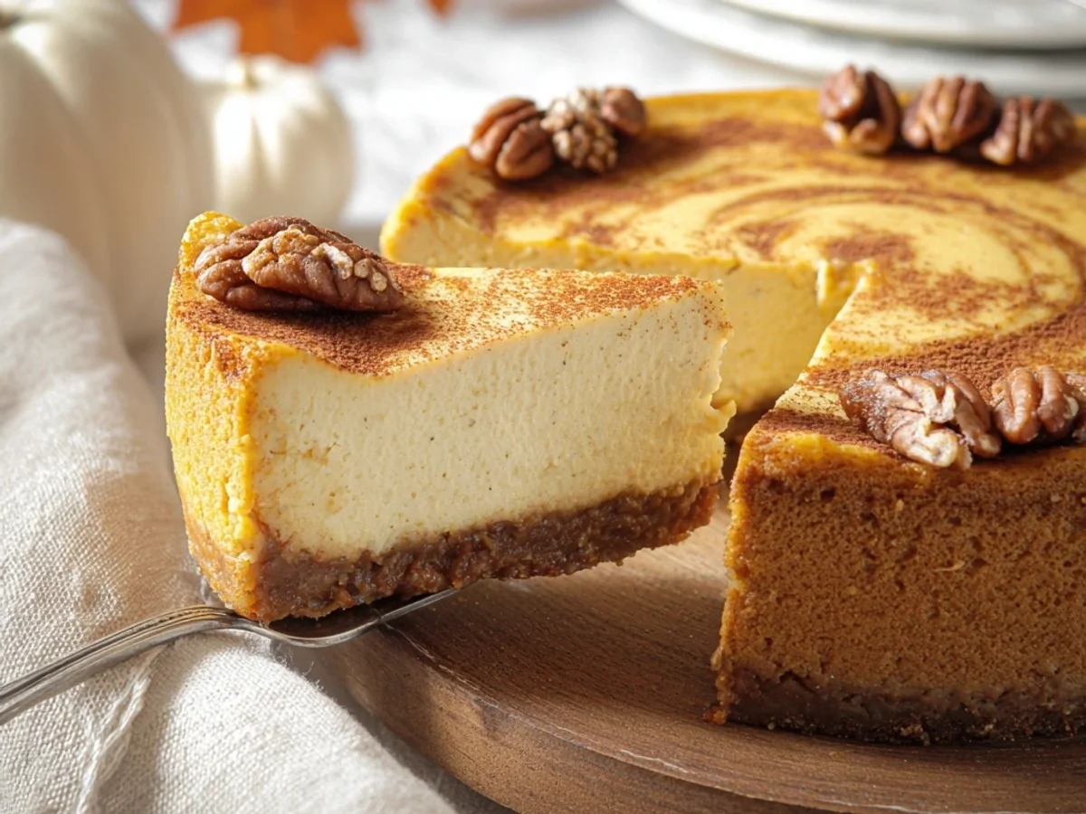 Creamy Pumpkin Cheesecake Recipe: Effortless Fall Dessert - Image 1
