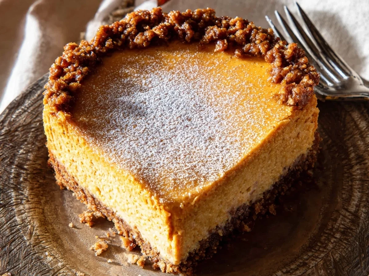 Creamy Pumpkin Cheesecake with Gingersnap Crust - Image 2