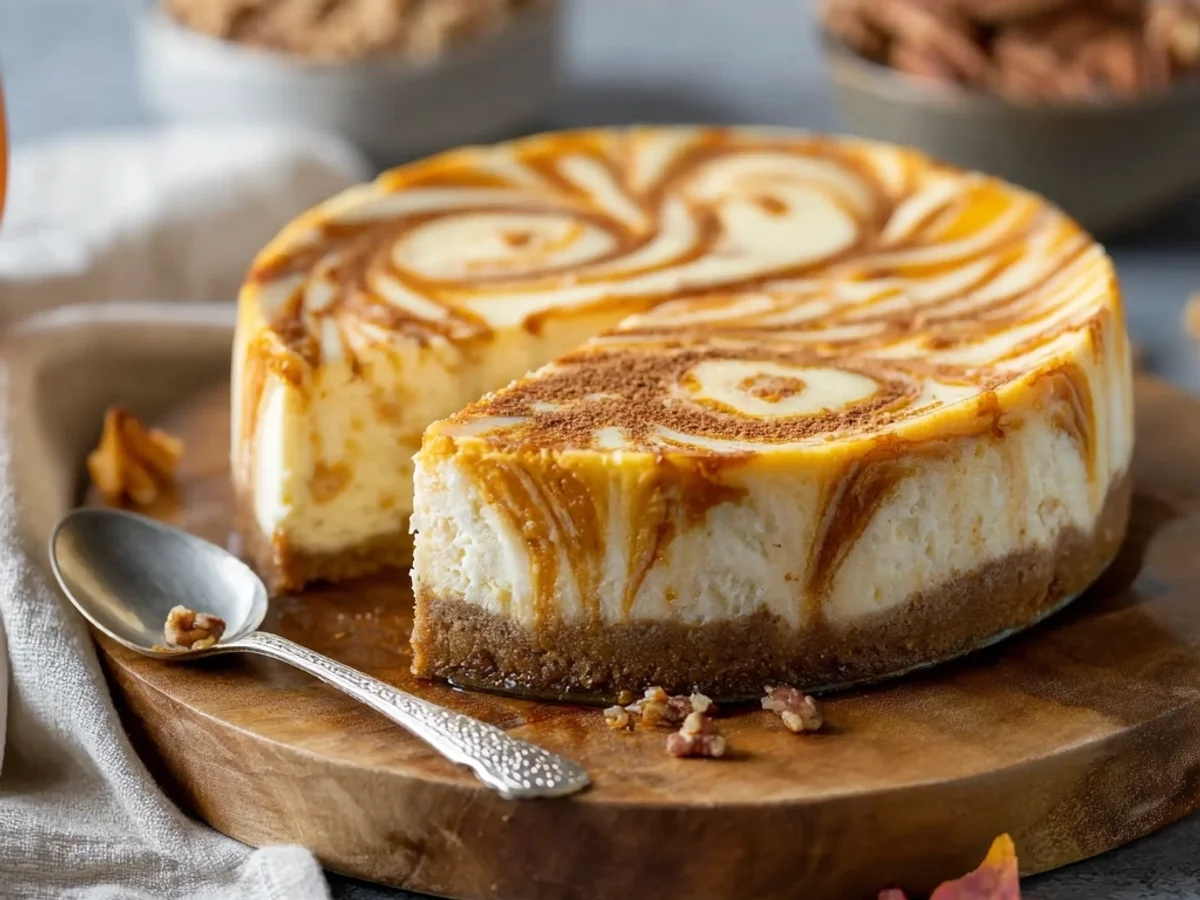 Creamy Pumpkin Swirl Cheesecake: A Fall Favorite - Image 1