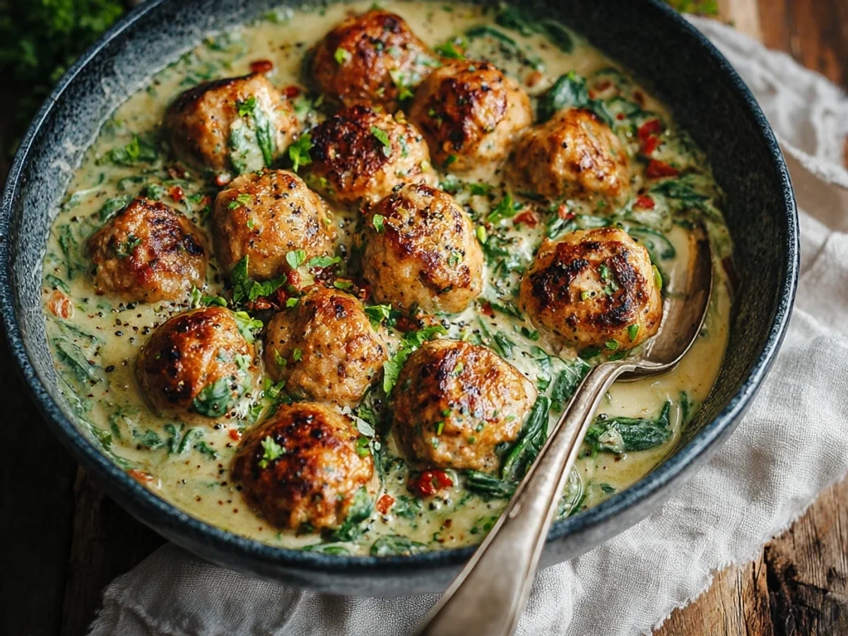 Creamy Spinach Turkey Meatballs: A Weeknight Comfort - Image 1