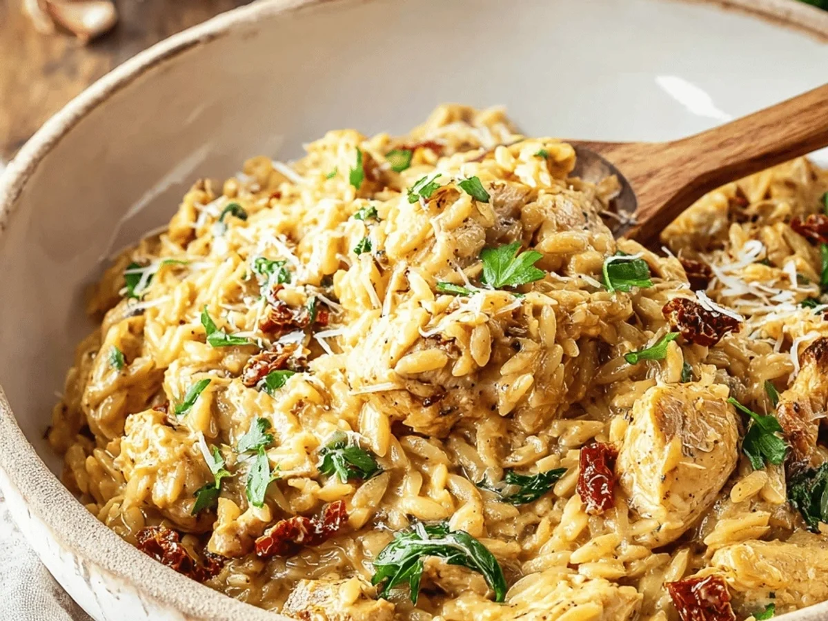 Creamy Tuscan Chicken Orzo: A Weeknight Comfort Dish - Image 1