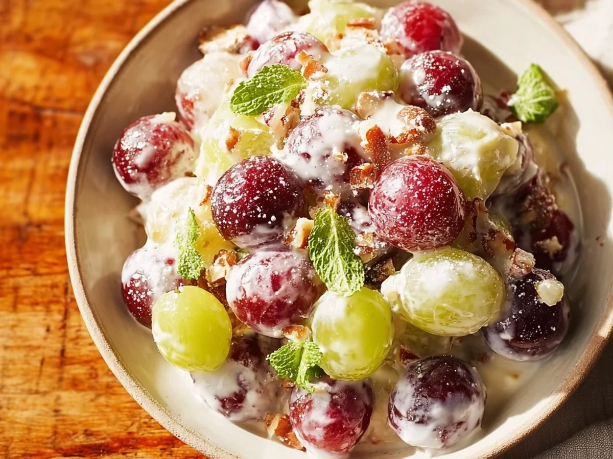 Creamy Vanilla Grape Apple Salad: A Sweet Crunch Delight - Image 1