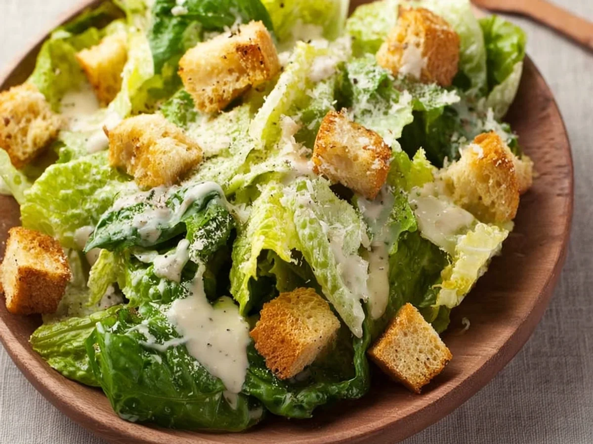 Crisp Classic Caesar Salad with Tangy Dressing - Image 1