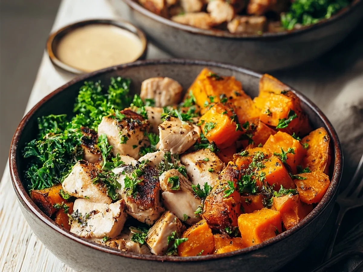 Crispy Chicken & Sweet Potato Bowls for Two - Image 1