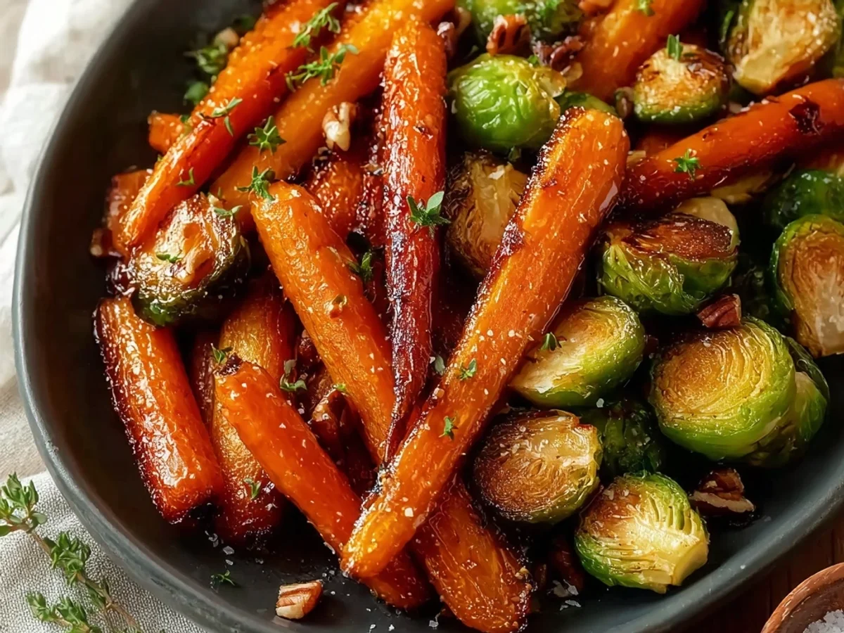 Crispy Maple Glazed Carrots & Sprouts: A Flavorful Side - Image 1