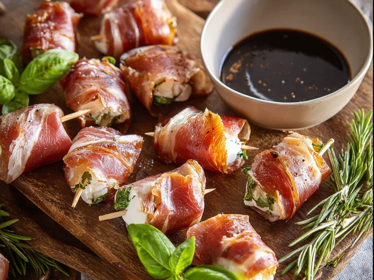Crispy Prosciutto Wrapped Mozzarella Bites - Image 1