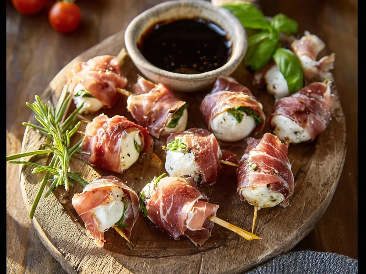 Crispy Prosciutto Wrapped Mozzarella Bites - Image 2