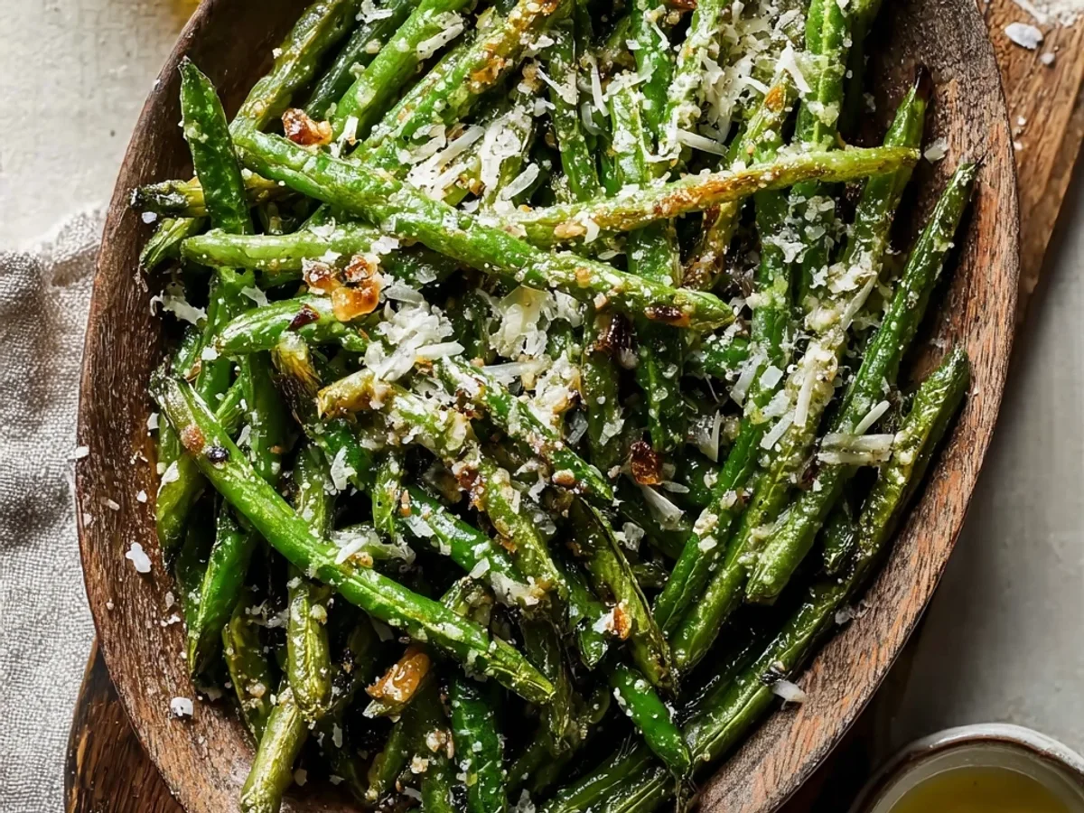 Crispy Roasted Green Beans with Garlic and Parmesan - Image 1