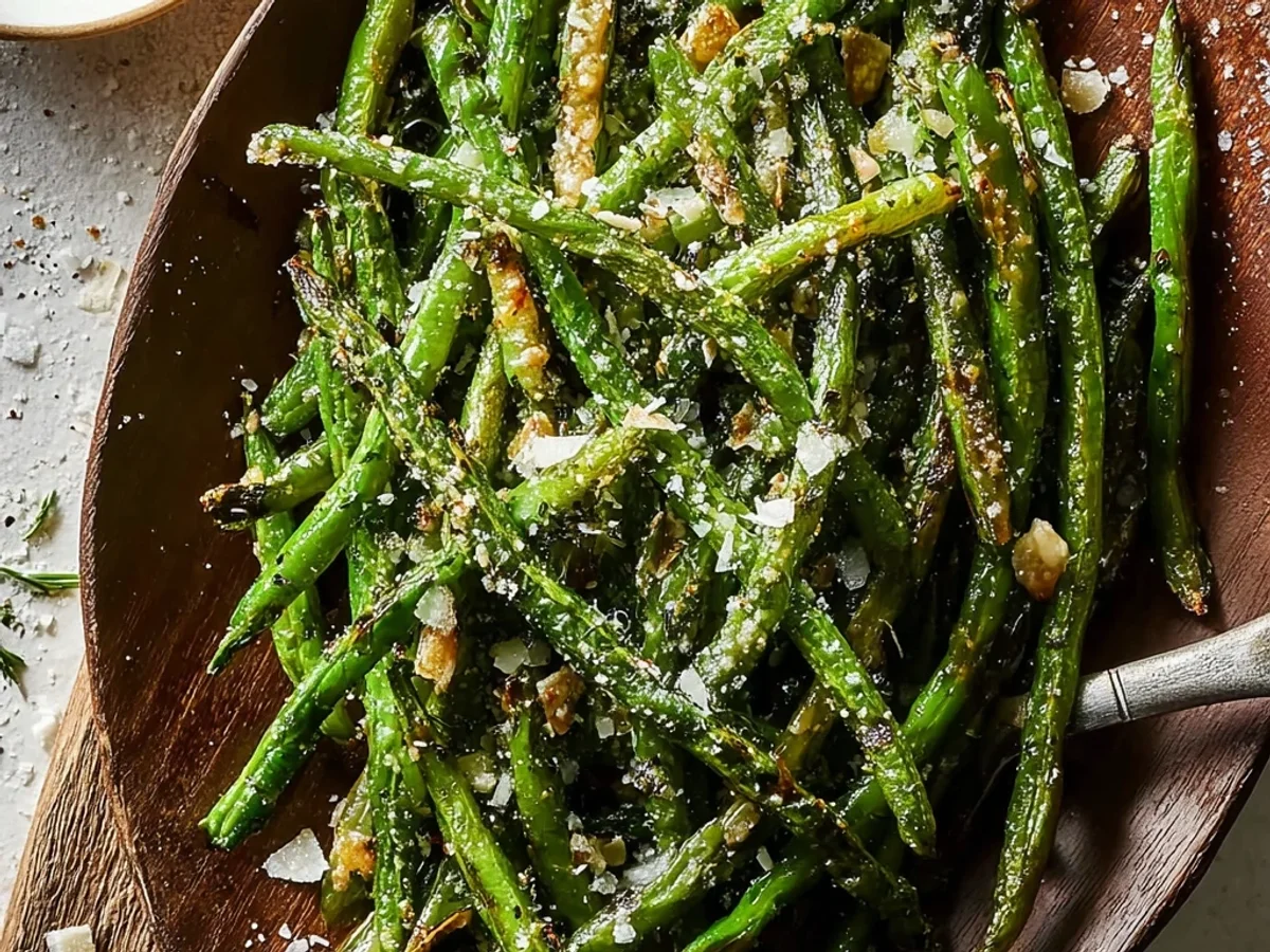 Crispy Roasted Green Beans with Garlic and Parmesan - Image 2