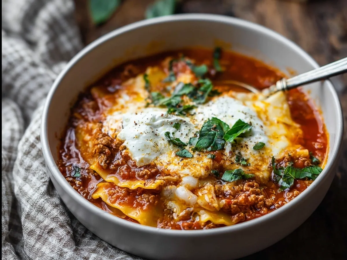 Delicious Lasagna Soup Recipe: A Hearty Bowlful - Image 1